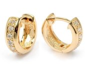 Les Trésors De Lily [M9466] - Pendientes de aro chapados en oro 'Déesse' oro blanco - 16 mm 6 mm oro