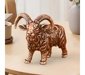 Figura de cabra de latón, modelo vintage de oveja de cuerno largo, mini estatua de animal de metal, escultura de escritorio, adorno de decoración de escritorio Feng Shui bronce