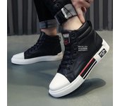 Zapatos de lona de moda de cuero para hombre, zapatos casuales de caña alta de otoño para hombre, zapatillas masculinas antideslizantes, nuevos tenis masculinos de invierno 39