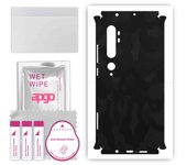 apgo Protective Skin Sticker for the back+sides compatible with Xiaomi Mi Note 10, Full Wrap Film, Foil, Vinyl - Pattern Black Camo