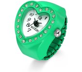 JEWELRYWE Reloj de anillo Reloj de anillo de negocios de moda Impermeable Tapa abatible Esfera numérica Reloj de anillo de cuarzo deportivo Acero inoxidable