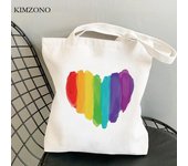 Bolsa de compras Lgbt, bolso de lona reutilizable para comestibles, bolso de tela, boodschappentas cabas 24*26cm