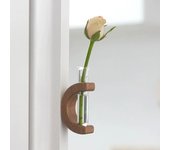 Tubo de ensayo, jarrón de madera maciza, imán para nevera, decoración creativa, imán para nevera, bricolaje, simulación de florero, mini bonsái, decoración del hogar