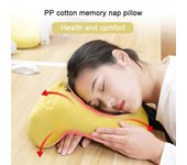 Almohada portátil para el cuello, para viajes, para la siesta en la oficina o al mediodía, cojín suave para el escritorio del hogar azul de océano