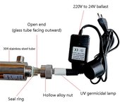 220 V 12W Acero inoxidable Purificador de agua ultravioleta Esterilizadores Acuario Agua potable directa EU Plug