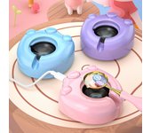Horno de lacre eléctrico con forma de pata de gato, juego de sellos para hacer uno mismo, estufa de laca con mango de madera, cuchara, horno de fusión, calentador, varilla de cera con cuentas color rosa