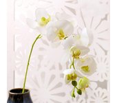 Flor artificial realista adorno de oficina mariposa orquídea 7 cabezas flor falsa para boda púrpura