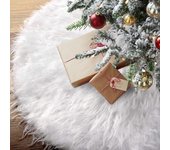 Delantal de falda de árbol de Navidad de felpa blanca Falda de árbol de Navidad de felpa decorativa 78 blanco