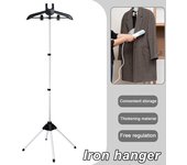 Percha para planchar ropa con vapor, altura ajustable, plegable, de pie, de mano, soporte para planchar ropa con vapor 1pc gris