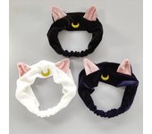 Diadema con orejas de gato Sailor Moon, accesorio para el cabello, diadema, Cosplay de Anime, herramienta de maquillaje para lavado de cara, tocado de Lolita para mujer negro