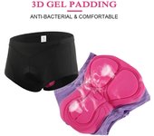Lixada Ropa interior de bicicleta para mujer Calzoncillos de bicicleta acolchados de gel 3D Pantalones cortos de ropa interior de ciclismo MTB XL púrpura