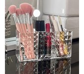 Estuche transparente para guardar brochas de maquillaje, organizador de mesa para brochas de maquillaje, para cosméticos, pintalabios y maquillaje 1PCS