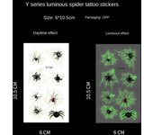 10 pcs Body Art Glowing Spider Web Stickers Fluorescence Glow-in-the-dark Stickers  Dark Style 1