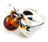 Anillo de plata 'Inspiración' de ámbar 52