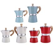 Cafetera espresso de aluminio para estufa, estilo italiano clásico, cafetera moka, prepara un café delicioso.