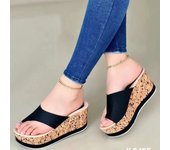 Chanclas de cuña con Clip dedos para mujer, novedad de verano, sandalias de playa con plataforma gruesa para mujer, zapatillas de tacón alto con suela gruesa para mujer 36
