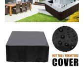 Funda para jacuzzi resistente a la intemperie para exteriores, tela impermeable, diseño con cordón ajustable, resistente a los rayos UV y resistente al agua S negro
