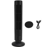 Ventilador de torre de enfriamiento ABS USB sin aspas, silencioso, portátil, de escritorio, con 2 velocidades, para el hogar, el dormitorio y la oficina. negro