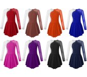 Vestido de patinaje sobre hielo de manga larga para niñas, traje de Leotardos de baile de Ballet con diamantes brillantes de bailarina 5-6 Years borgoña
