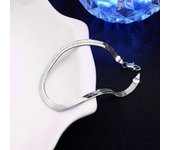 Recién llegado, pulsera de cadena de plata s925 de 4 mm para mujeres y hombres, joyería fina de moda para bodas, regalo de Navidad de 8 pulgadas 20cm 8inches plata