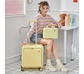 Maleta de embarque con Apertura frontal para mujer, bolso pequeño con ruedas, equipaje rodante de viaje de 18 pulgadas, cubierta de carrito de cabina, novedad de 2022 18 inch