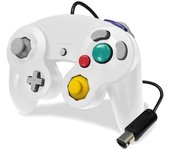 Mando con cable clásico 2020 para Nintendo GameCube, con vibración, color blanco