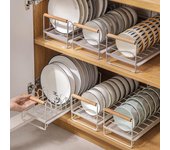 Escurreplatos de cocina sin perforaciones: Solución de almacenamiento y drenaje de encimeras Simple plate rack small blanco
