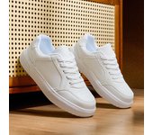 Zapatillas clásicas de moda para hombre, zapatillas de cuero cómodas con cordones, zapatillas deportivas para skateboarding, zapatillas de baloncesto para hombre 36 blanco