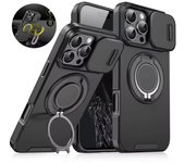 Funda protectora de lujo con carga inalámbrica magnética Magsafe para iPhone 16, 15, 14, 13, 12 y 11 Pro Max Plus, protección deslizante para cámara de PC iPhone 13 azul