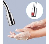 Grifo con sensor portátil, batería de larga duración, ABS, automático, gris, con detección por infrarrojos, ahorro de agua para cocina