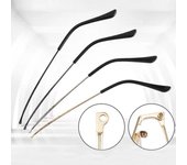 1 par de herramientas de reparación de metales, montura antideslizante para gafas, accesorios para gafas, pierna de repuesto, brazo para gafas negro