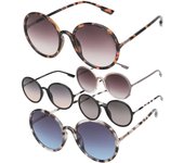 Gafas de sol de mujer con lentes redondas. One Size beige francés