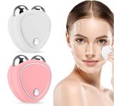 Mini masajeador facial adelgazante con microcorriente, portátil, EMS, contorno delicado, reafirmante de la piel del rostro color rosa