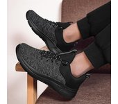 Zapatos de tenis para hombre, zapatos de tenis para mujer, zapatos deportivos, zapatillas de deporte para hombre, zapatillas de deporte de malla transpirable sin cordones para mujer, calzado para exteriores con suela gruesa para mujer 39 gris negro