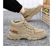 Botas para hombre, otoño 2025, plataforma de diseño, zapatillas informales, antideslizantes, resistentes al desgaste, calzado de seguridad para el trabajo, botines deportivos para exteriores. 39