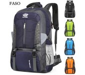 Mochilas de viaje Bolsa de escalada impermeable al aire libre Mochila de equitación Bolsa de deportes para hombre y mujer 60L azul oscuro