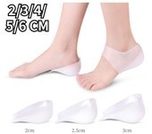 Plantilla de silicona con aumento de altura, almohadillas de Gel elásticas para el talón, cojín portátil para el talón 2cm