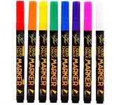 8 unids/set tiza líquida borrable resaltador LED marcador fluorescente para pizarra vidrio ventana pintura tiza varios colores