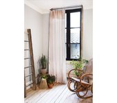 Rideau ajustable + 8 anneaux pince  Gaîa  140 x 300 cm  Gaze de Coton  - Gaïa Guimauve