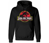Jurassic Park Sudadera con capucha unisex para adultos con logotipo clásico XL negro
