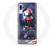 Coque pour Samsung Galaxy A20 Formule 1 Pierre Gasly Pilote automobile F1 Rouge Bleu