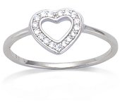 Bague argent 'Love' blanc argenté (rhodié) - 9x8 mm 60 plata