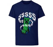 Minecraft Niños/Niños Creeper Camiseta 12-13 azul oscuro