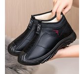 Botas de nieve de invierno para hombre, con forro de piel sintética, cómodas y cálidas, cortas, antideslizantes, cómodas, con cordones, para caminar y trabajar al aire libre 39 negro