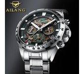 AILANG Nuevo Reloj para Hombre Reloj mecánico Hueco Completamente automático Relojes multifunción Resistentes al Agua