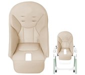 Cojín de repuesto para silla alta de bebé, de piel sintética, para restaurante, comedor, antideslizante, para niños pequeños gris claro