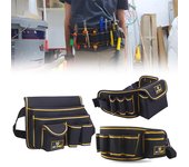 Bolsa de herramientas de hardware, bolsa de herramientas, bolsa de almacenamiento de alicates y llaves, bolsa de cintura gruesa, bolsa de almacenamiento de herramientas de reparación, paquete de cintura multifunción JK-102