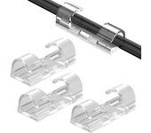 20 clips de gestión de cables autoadhesivos para el hogar y la oficina, transparentes, para TV, portátil, PC, cable Ethernet, soporte organizador de cable de alimentación de datos S