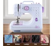 Máquina de coser portátil, Mini máquina de coser eléctrica para el hogar, Overlock de reparación, 12 puntadas con Pedal prensatelas para principiantes