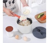 Horno microondas de 2 l, olla arrocera, recipiente portátil para alimentos, vaporera multifunción, lonchera bento, utensilios para cocinar al vapor 2000ml